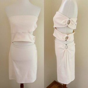 Anthropologie Bordeaux Strapless Cutout Dress